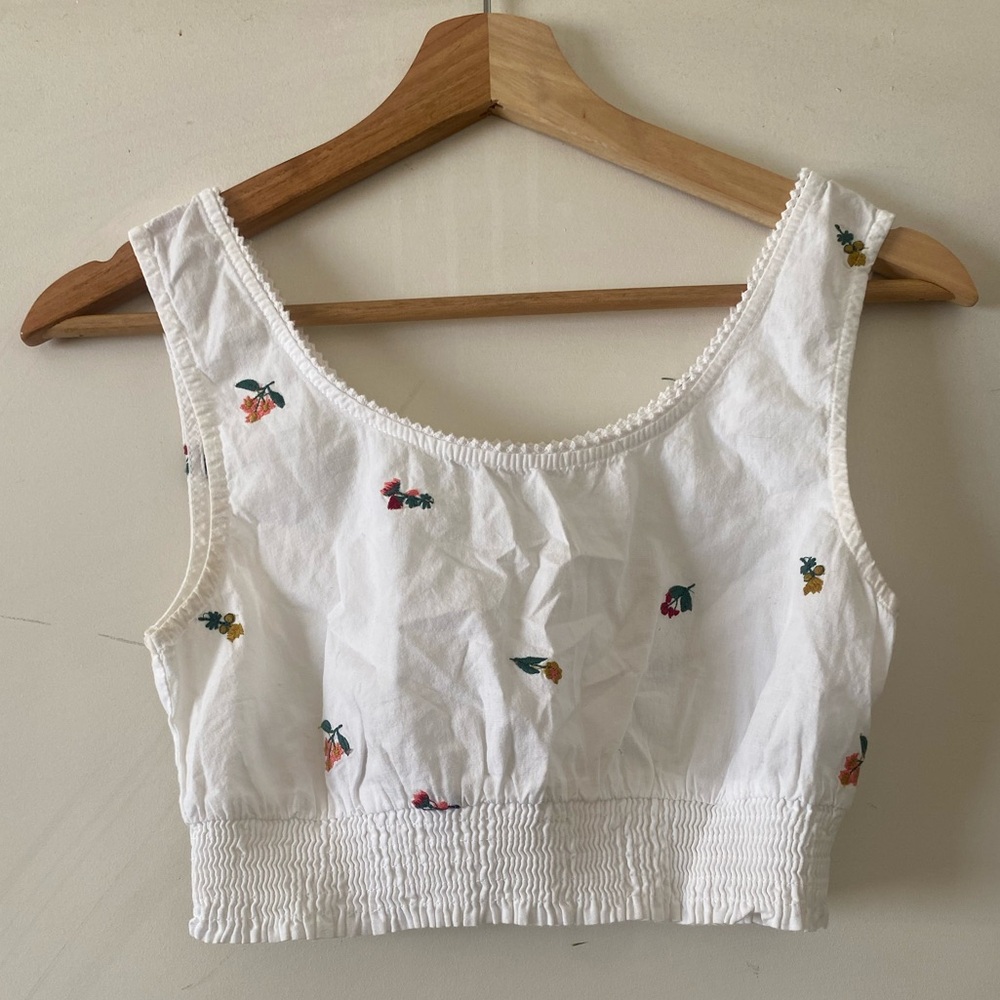 Kendall & Kylie White Floral Tank Top